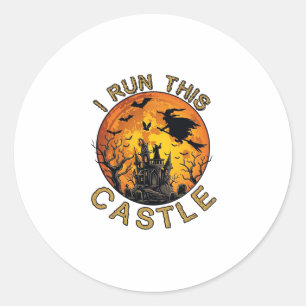 Ch Meow Halloween Haunted Castle (2)_1 Classic Round Sticker