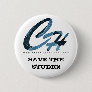 CH-SAVE THE STUDIO BUTTON-DENIM BLUE 6 CM ROUND BADGE