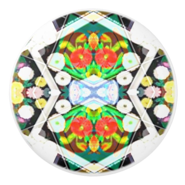 CH Zinnia Black Ceramic Knob (Front)