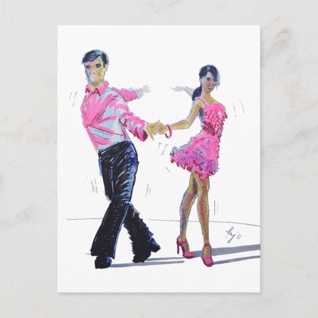 Cha Cha Cha Ballroom Dancing Postcard (Front)