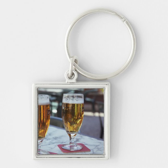 Chablis; two cool beers at 42 degrees hot summer key ring (Front)