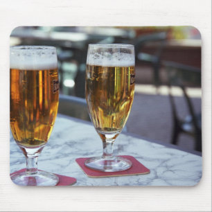 Chablis; two cool beers at 42 degrees hot summer mouse pad