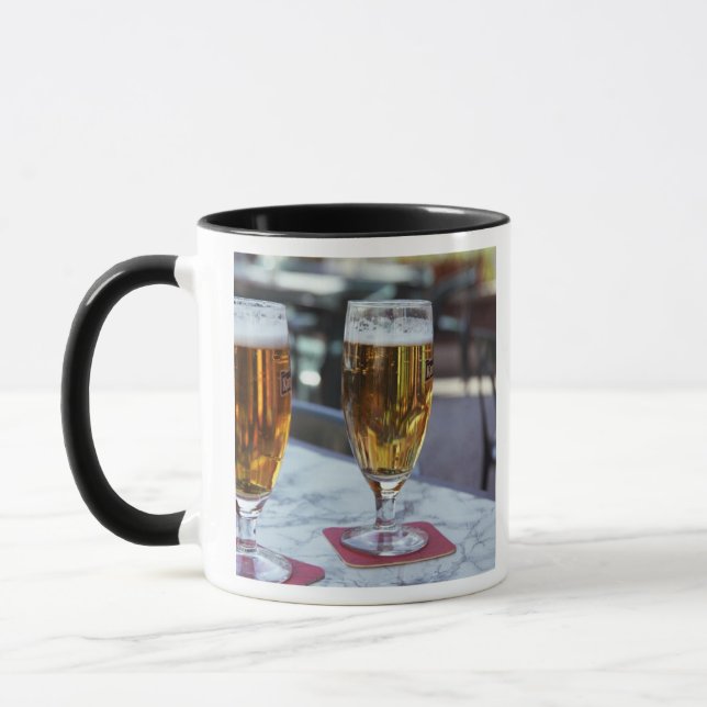 Chablis; two cool beers at 42 degrees hot summer mug (Left)