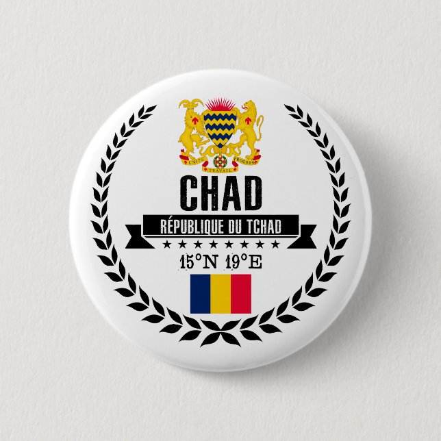 Chad 6 Cm Round Badge (Front)