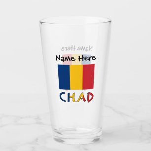 Chad and Chadian Flag Personalised Glass