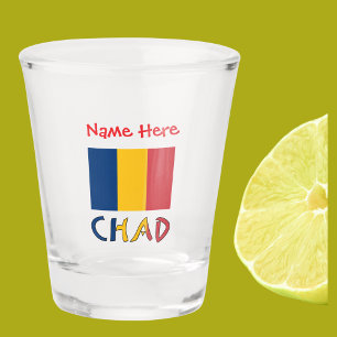 Chad Chadian Flag Red Personalisation Shot Glass