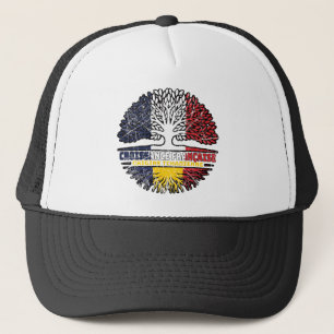 Chad Chadian French France Tree Roots Flag Trucker Hat