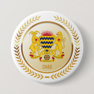 Chad Coat Of Arms 7.5 Cm Round Badge