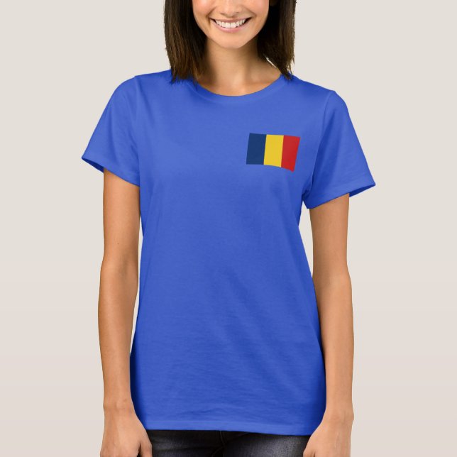 Chad Flag and Map dk T-Shirt (Front)