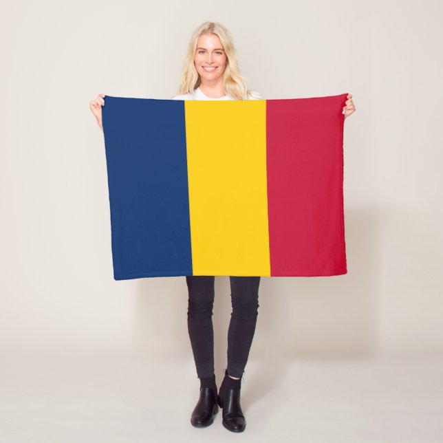 Chad Flag Fleece Blanket (In Situ)