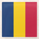 Chad Flag Glass Coaster<br><div class="desc">Patriotic flag of Chad.</div>