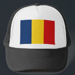 Chad Flag Hat<br><div class="desc">This trucker hat sports the flag of Chad. Keep a cool head with a little Chadian flair.</div>