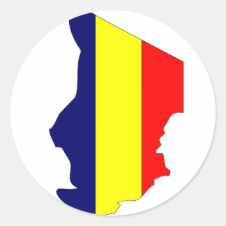 Chad flag map classic round sticker