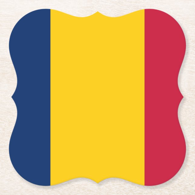 Chad Flag Paper Coaster (Front)