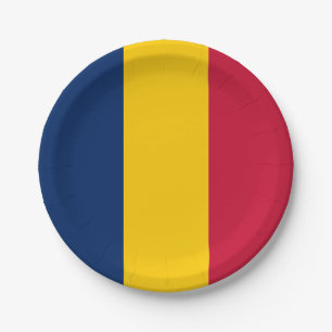 Chad Flag Paper Plate