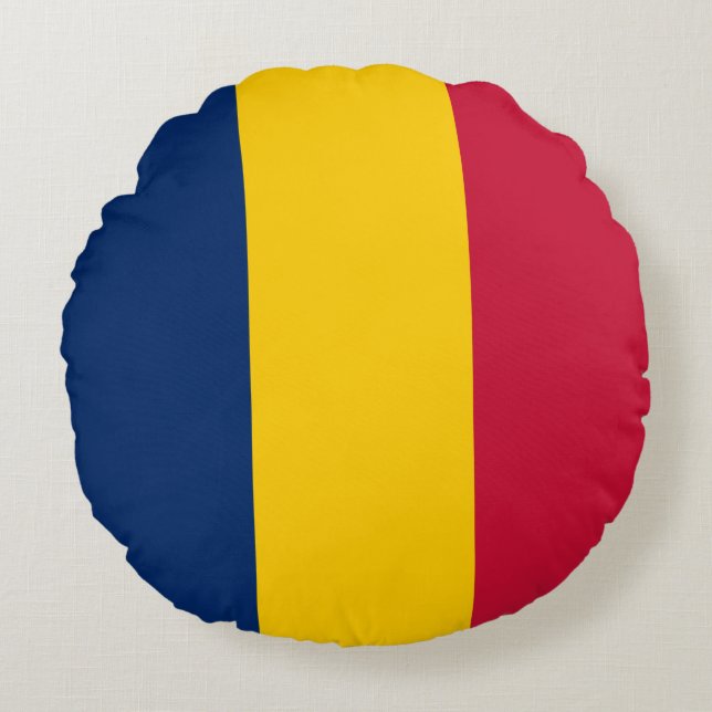 Chad Flag Round Cushion (Front)