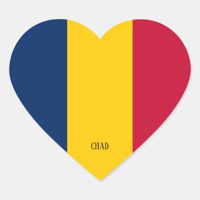 Chad Flag Splendid Patriotic Heart Sticker (Front)
