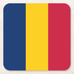 Chad Flag Square Paper Coaster<br><div class="desc">Patriotic flag of Chad.</div>