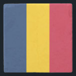 Chad Flag Stone Coaster<br><div class="desc">Patriotic flag of Chad.</div>