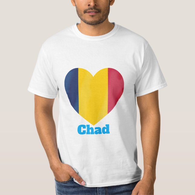 Chad Heart Flag T-Shirt (Front)