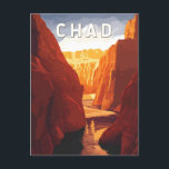 Chad Illustration Travel Art Vintage Postcard<br><div class="desc">Chad vector artwork design. Chad,  a landlocked country in Central Africa,  is known for its dramatic desert landscapes,  ancient rock formations,  and rich cultural traditions.</div>