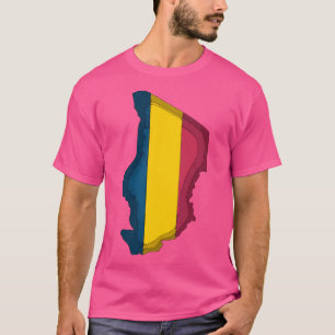 Chad Map With Chadian Flag T-Shirt