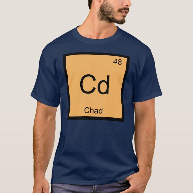 Chad Name Chemistry Element Periodic Table T-Shirt (Front)