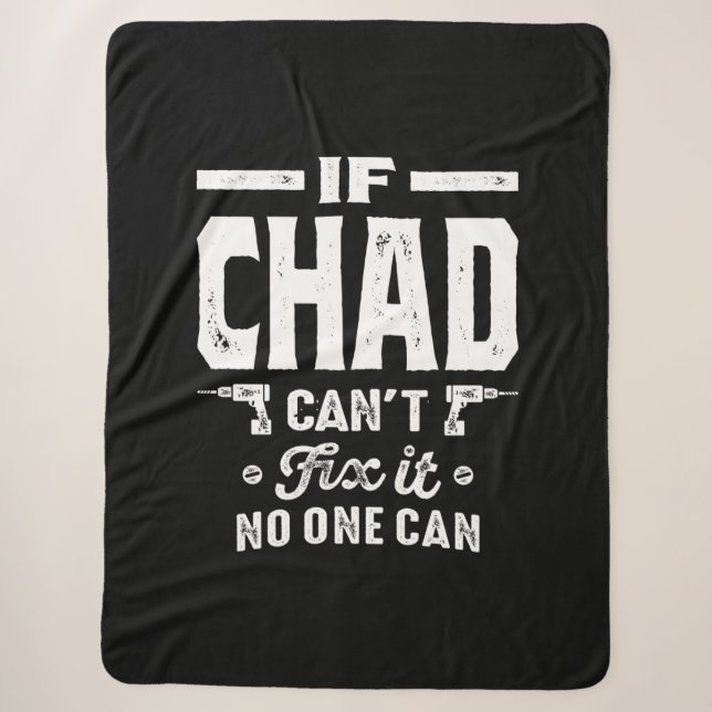 Chad Personalised Name Birthday Sherpa Blanket (Front)