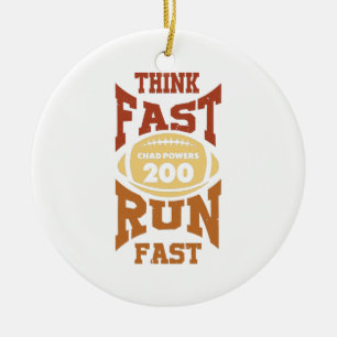 Chad Powers - Think Fast Run Fast - Vintage Retro Ceramic Tree Decoration