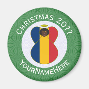 Chadian Angel Christmas Flag Personalised Magnet