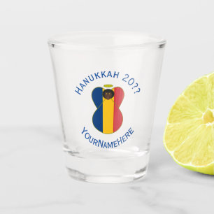 Chadian Angel Hanukkah Flag Personalised  Shot Glass