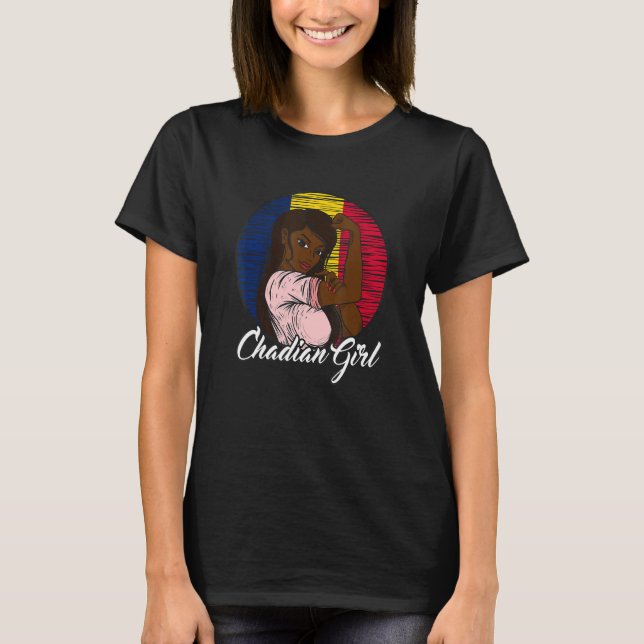 Chadian Flag Chad Chadian Girl T-Shirt (Front)