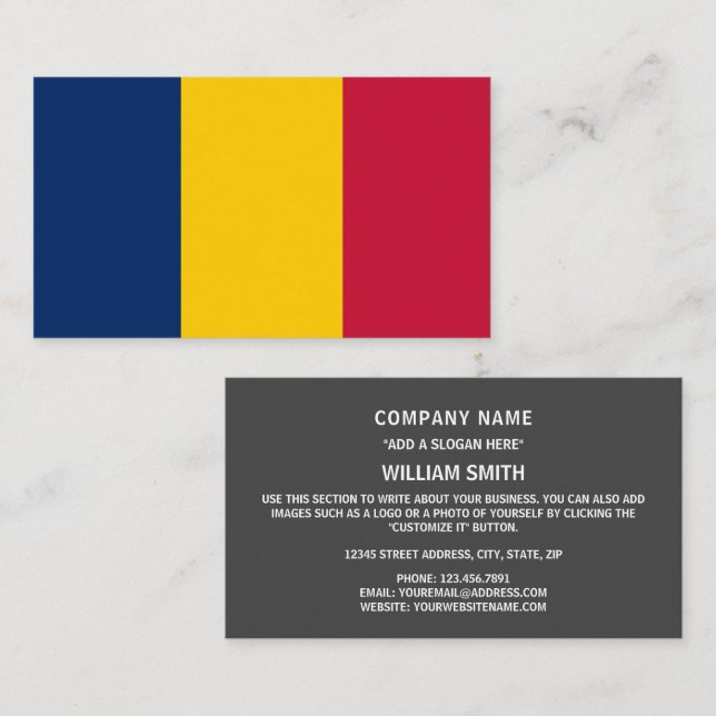 Chadian Flag, Flag of Chad Business Card (Front/Back)