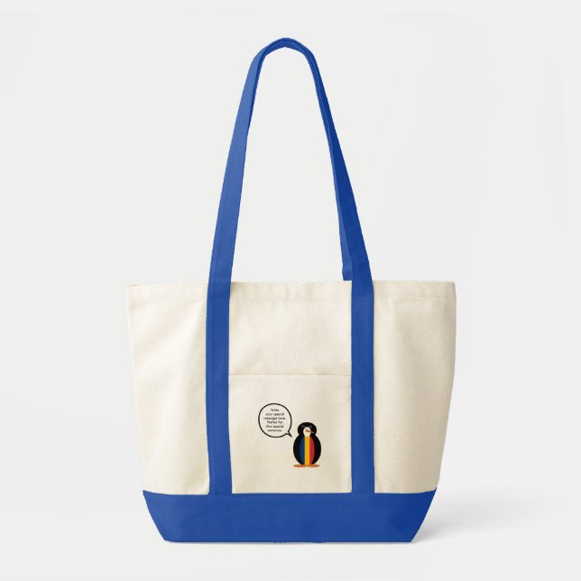 Chadian Talking Ms Penguin Personalised  Tote Bag (Front)