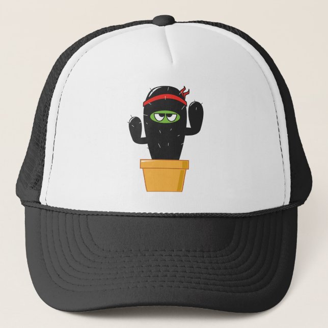 Chadwick the Cantankerous Cactus Trucker Hat (Front)