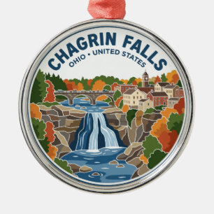 Chagrin Falls Ohio Metal Tree Decoration