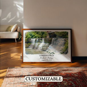Chagrin Falls Ohio Poster, Watercolor, Custom Poster