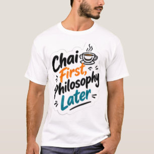Chai First Philosophy Later - Funny Chai Lover T-Shirt