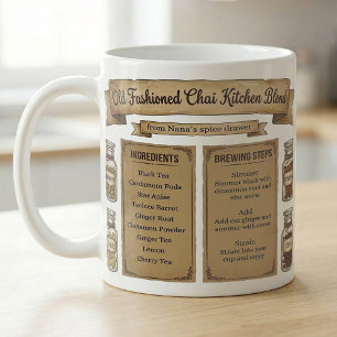 Chai Spice Recipe Rustic Pantry Label Coffee Mug