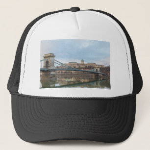 Chain Bridge with Buda Castle Hungary Budapest Trucker Hat