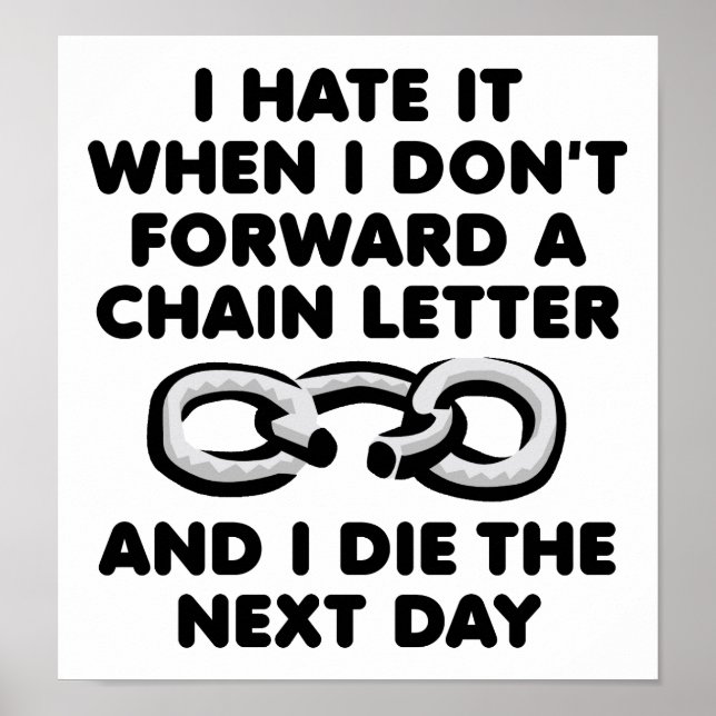 Chain Letter Death Funny Poster (Front)