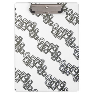 Chain Link-Black And White Modern Minimalist Clipboard