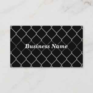 Chain Link Fence Against Black BG Business Card