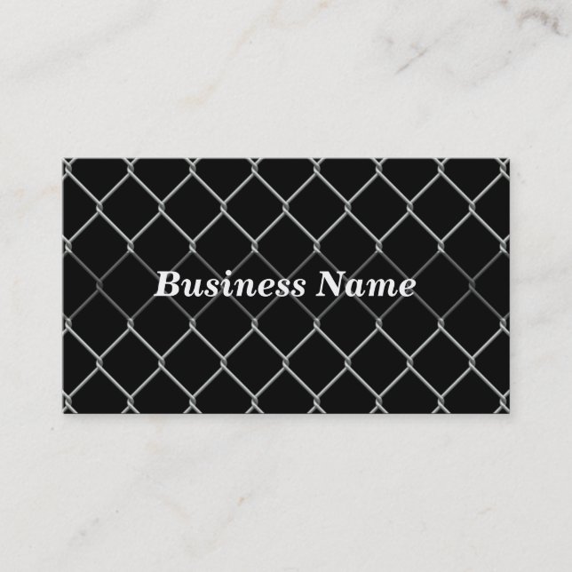 Chain Link Fence Against Black BG Business Card (Front)