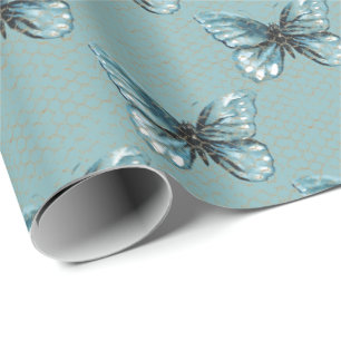 Chain Link Fence on Butterfly    Wrapping Paper