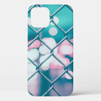 CHAIN LINK FENCE WITH BOKEH LIGHTS