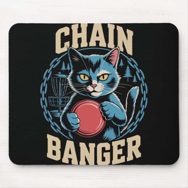 Chain Nger Disc Golf Cat Humour _2  Mouse Pad (Front)