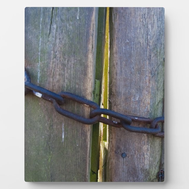 Chain on wood plaque (Front)