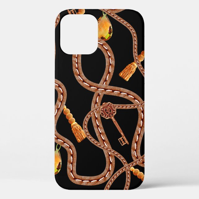 Chain pattern, scarf pattern. scarf design baroque Case-Mate iPhone case (Back)