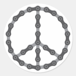 Chain Peace Sign Classic Round Sticker